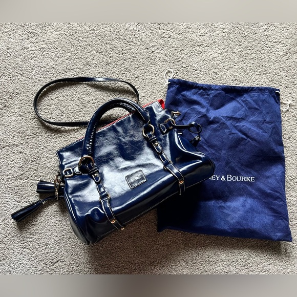Dooney & Bourke Navy Florentine Satchel Handbag - Picture 3 of 12